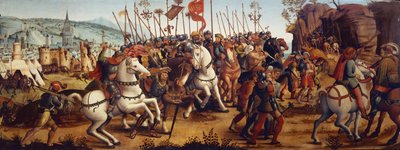 La Sconfitta di Atene da parte di Minosse, Re di Creta, dalla Storia di Teseo da Master of the Campana Cassoni